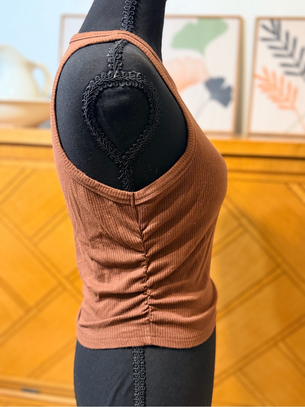 SHEIN Ribbed Tank Top in Rust Brown - Picture 4 of 5